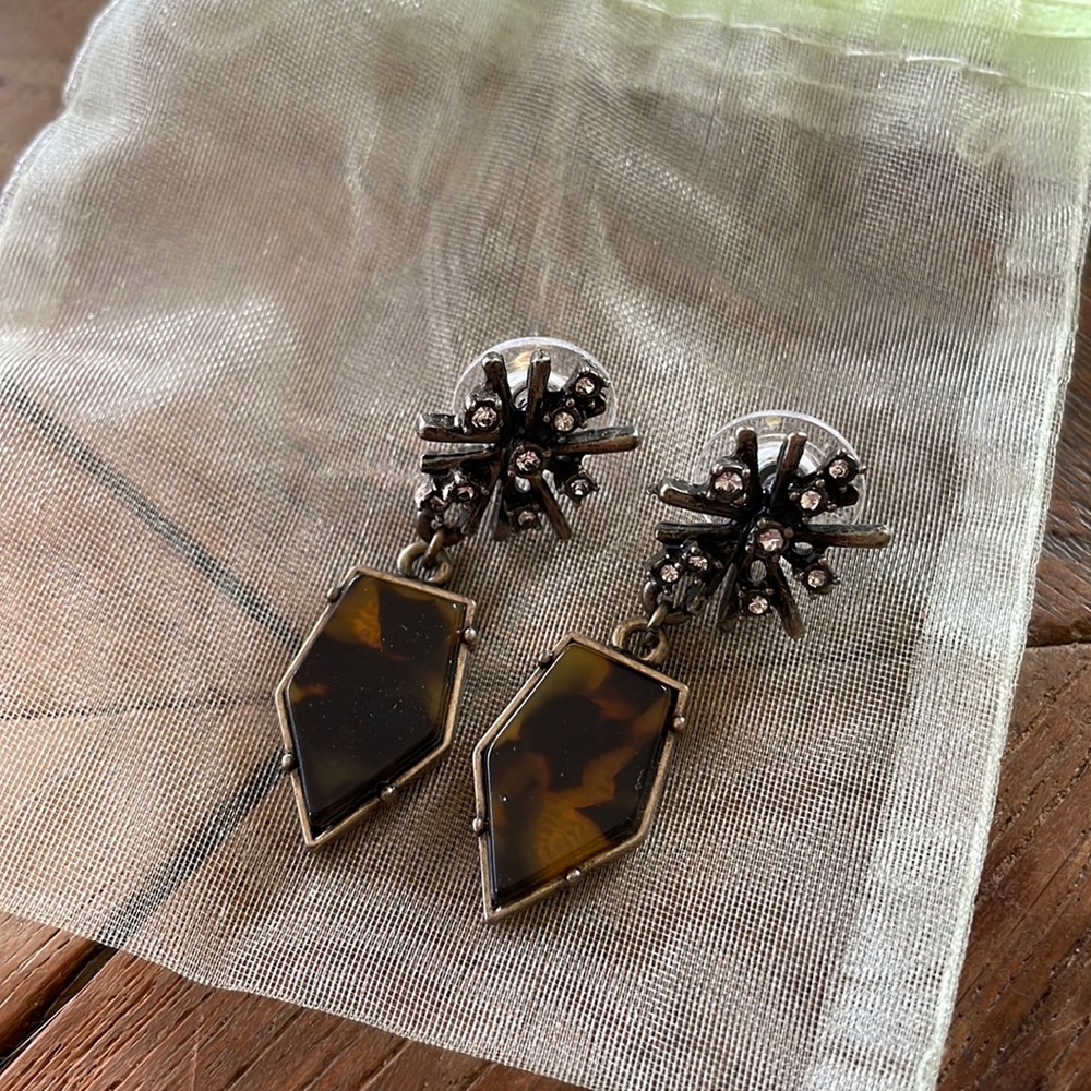 Tortoise Shell Dangly Earrings